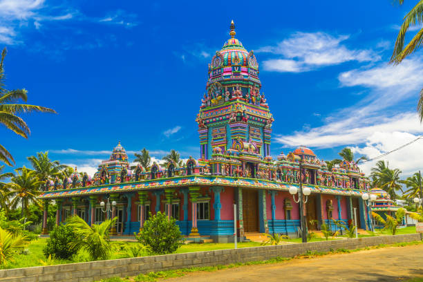 narassingua peroumal tamil temple in saint-pierre on reunion island - tamil imagens e fotografias de stock