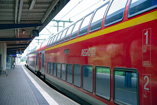 Regio Deutsche Bahn train. DB Regio AG is a subsidiary of Deutsche Bahn which operates regional and commuter train services in Germany. Taken in Kiel, Germany on July 19, 2016