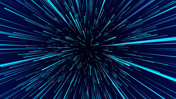 istock Abstract circular light speed background. Dynamic lines. Futuristic explosion of light. Colored rays in motion. Transfer of big data cyberspace. 3D rendering. 1338104350