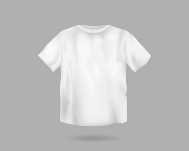 istock White tshirt mockup template. Unisex short sleeved fashionable shirt 1338104763