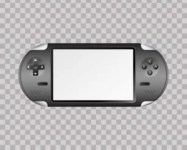 Vector illustration of Gaming handheld console isolated template