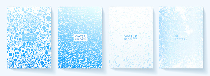 Custom Water Background Water Cover Design Set Background With Pure Water Drops Pattern Stock ...