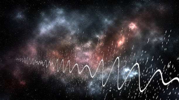 illustration des signals, das aus dem tiefen kosmosraum kommt - spuk grafiken stock-fotos und bilder