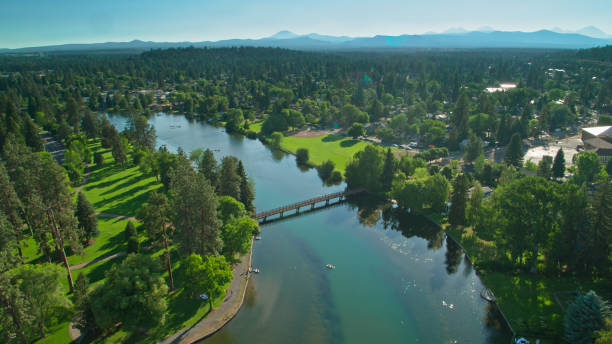 istock Tranquil Summer Day in Bend, OR - Aerial 1338118580