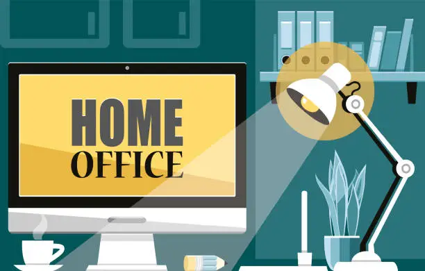 Vector illustration of Home office 2