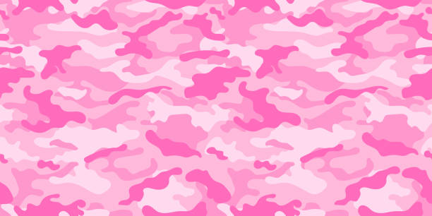 ピンク迷彩軍事パターン - 模倣点のイラスト素材／クリップアート素材／マンガ素材／アイコン素材