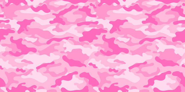 Pink camouflage military pattern vector camouflage pattern for clothing design. disguise stock illustrations