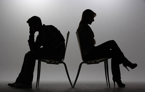 Man and woman in silhouette