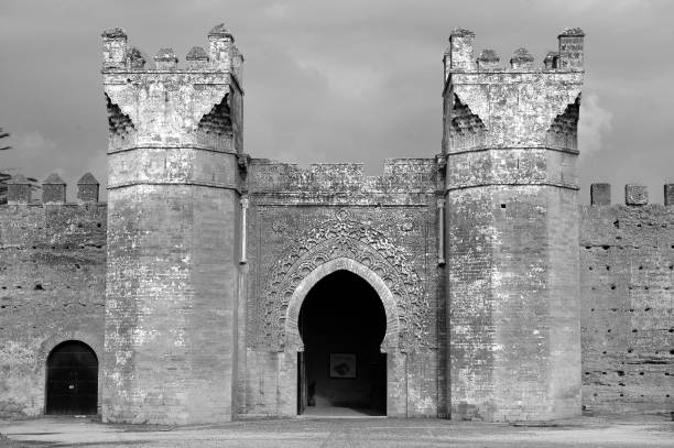 istock Kasbah Chellah in Rabat in Morocco in black and white 1338144533