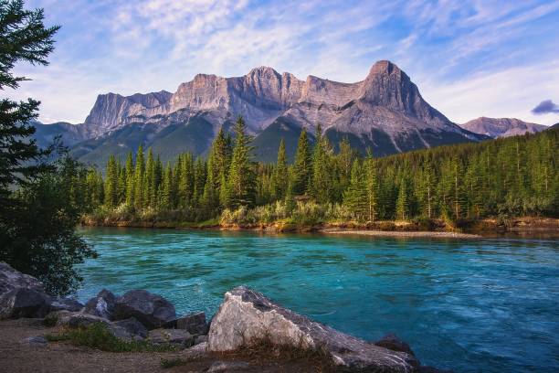 istock Summer Mountains And River In Canmore 1338165290