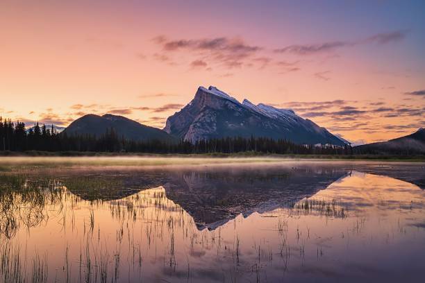 istock Colourful Sunrise Over Vermilion Lakes 1338165345