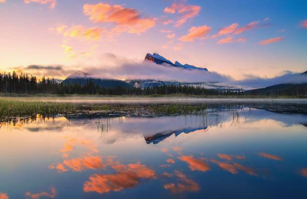 istock Colourful Sunrise Sky Over Vermilion Lakes 1338165455