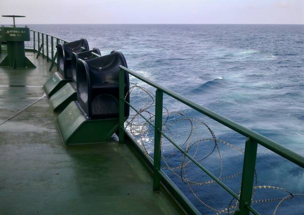 istock Vessel hardening is done with razor wire and wire fencing 1338180817