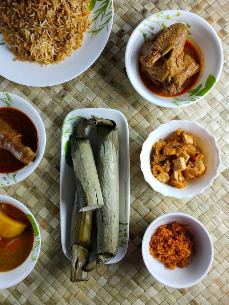 istock Malay traditional meal - lontong and rice 1338183579