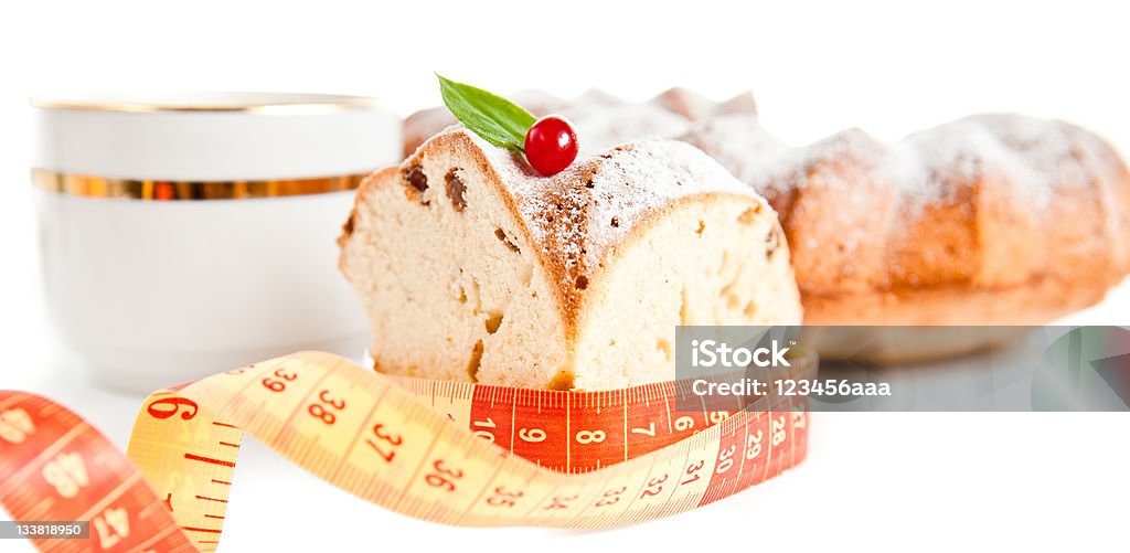 Torta e nastro - Foto stock royalty-free di Alimentazione non salutare