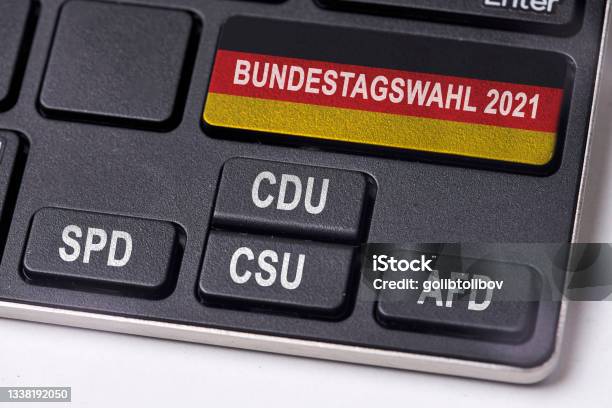 Bundestagswahl 2021 Germany Parliament Bundestag Elections Concept On Keyboard Stock Photo - Download Image Now