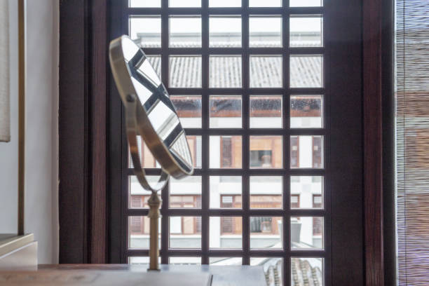 istock Chinese traditional windows, table and dressing mirror 1338193968