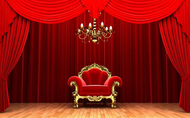 istock Red velvet curtain opening scene 133820029