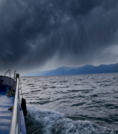 Photo from the ship during a storm