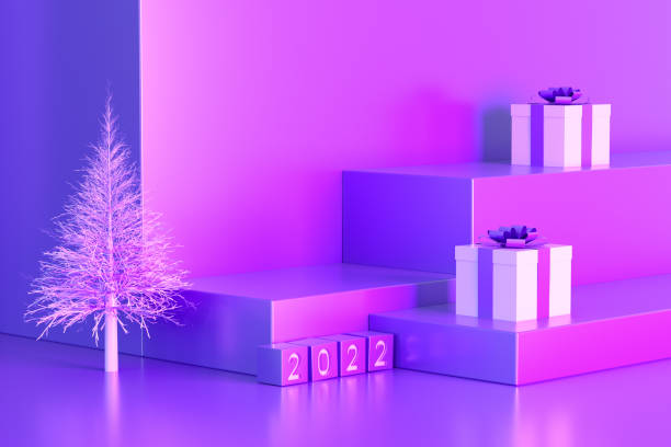 istock 2022 New Year Background with Podiums, Stands, Christmas Concept 1338202138