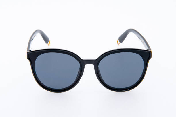 istock Fashion sunglasses black frames on white background. 1338206986