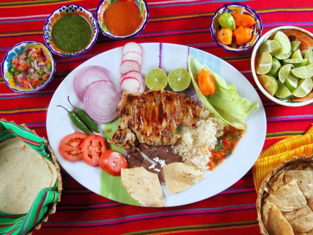 istock Beef ribs mexican style vegetables chili sauce nachos 1338208470