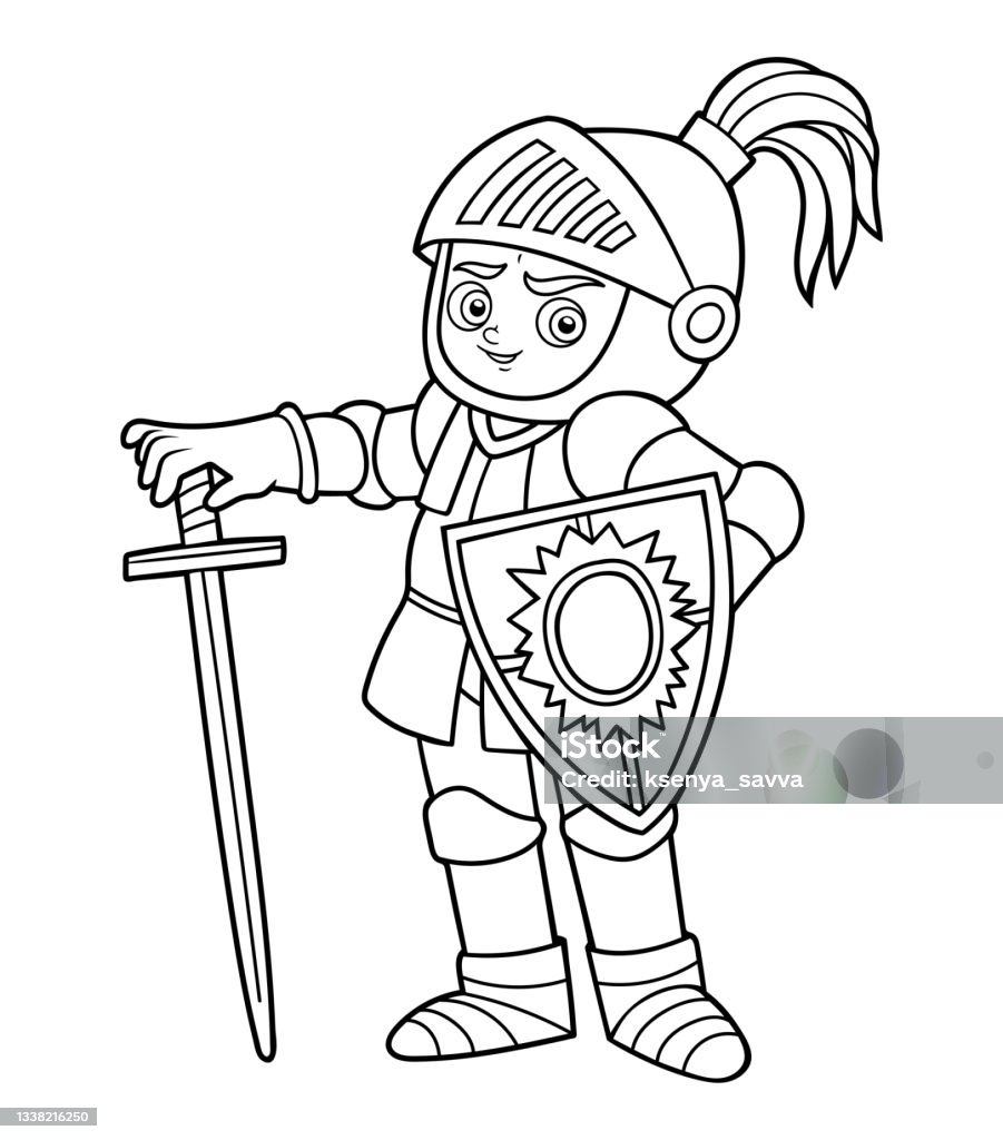 Coloring Book For Kids Knight Stock Illustration - Download Image Coloring Book For Kids Knight Stock Illustration - Download Image