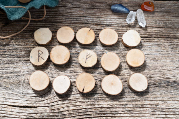 istock Handmade runes for fortunetelling 1338218222