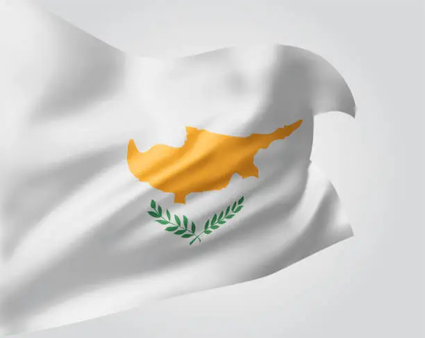 Vector illustration of vector 3d flag on white background