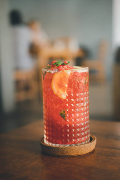 istock Cold drink black tea of raspberry lemonade with mint in glass, refreshing drink or beverage 1338222987