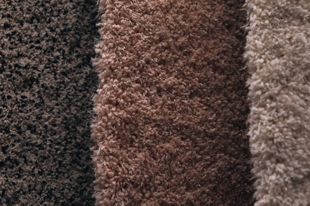 istock Samples of autumn colors carpets made of artificial material. 1338223900