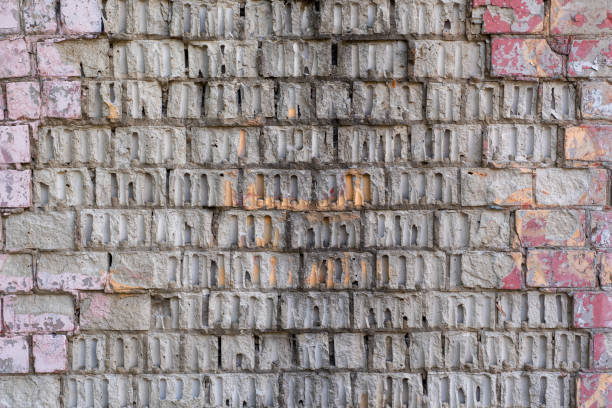 istock The wall is made of large white old bricks from Soviet times. 1338225087