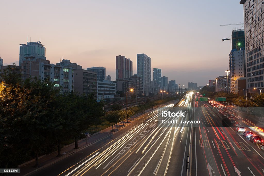 Szene von Guanghzou Stadt bei Sonnenuntergang - Lizenzfrei Abenddämmerung Stock-Foto