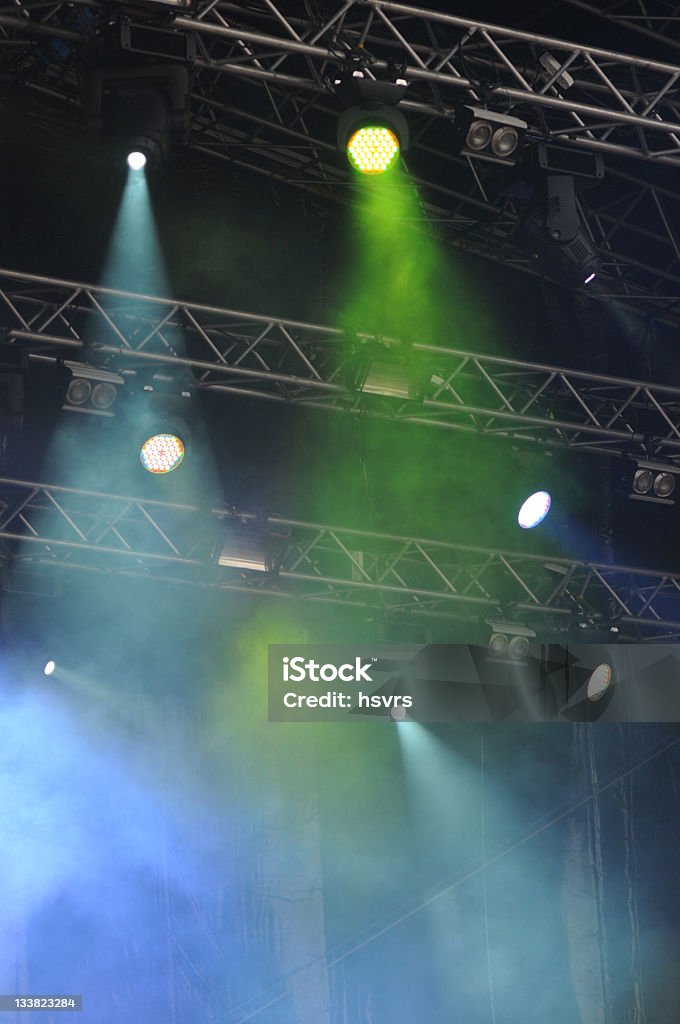 Lighting Equipment on Open Air Concert Lighting Equipment on Open Air Concert. Stage - Performance Space Stock Photo