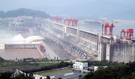 Three Gorges Dam near Yichang City, Hubei Province, China (August 2010)