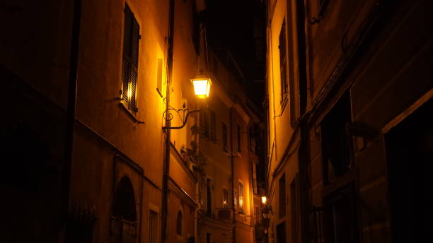 istock The dark and lamps' light 1338241896