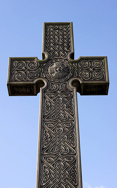 istock carved stone cross with celtic design 133824620