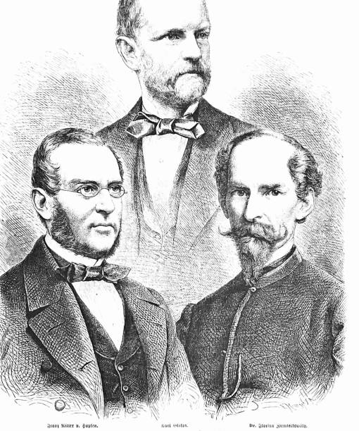 ilustrações de stock, clip art, desenhos animados e ícones de three presidents of the austrian parliament, reichsrat, composite image - president men cartoon old