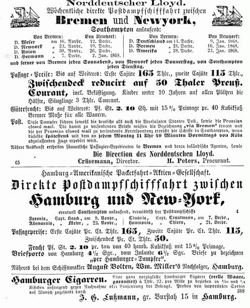 istock Ad for Norddeutscher Lloyd: Bremen to New York 1338246441
