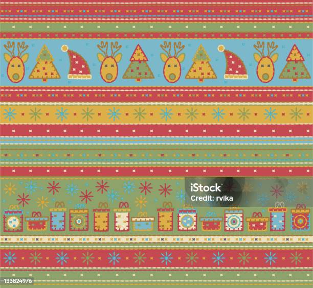 Bezszwowe Boże Narodzenie Wzór - Stockowe grafiki wektorowe i więcej obrazów Bombka - Bombka, Boże Narodzenie, Choinka