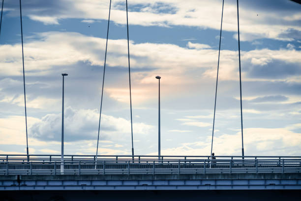 Tama Bridge and dusk sky. Shooting Location: Tokyo Akishima