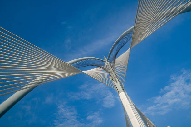 istock Low Angle View Of Suspension Bridge Against Sky 1338255004