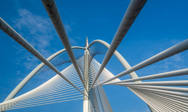 istock Low Angle View Of Suspension Bridge Against Sky 1338255128