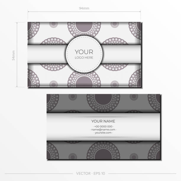 istock Set of business cards. Vintage pattern in modern style with cyclamen plants 1338256966