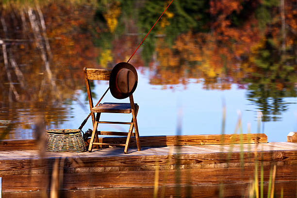 Fishing in Autumn stock photo