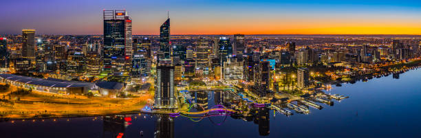 Perth City Dawn Perth City perth australia photos stock pictures, royalty-free photos & images