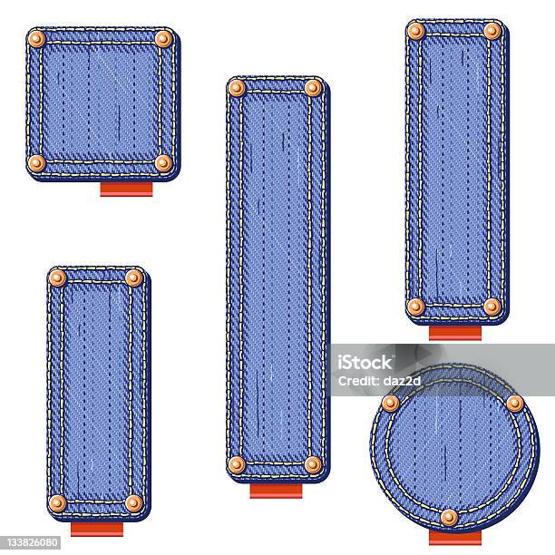 Pionowe Dżinsy Kształty - Stockowe grafiki wektorowe i więcej obrazów Haft - Haft, Łata, Abstrakcja
