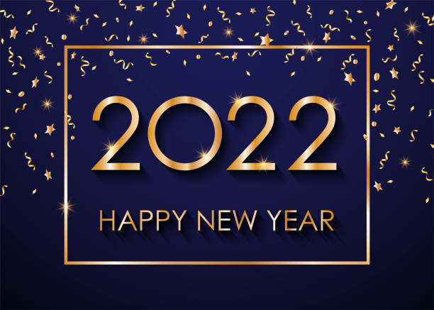 ilustraciones, imágenes clip art, dibujos animados e iconos de stock de texto de feliz año nuevo 2022 para tarjeta de felicitación. ilustración vectorial. - glitter blue background blue backgrounds