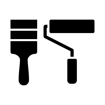 istock Icon Of Construction Paint Brushes 1338265257