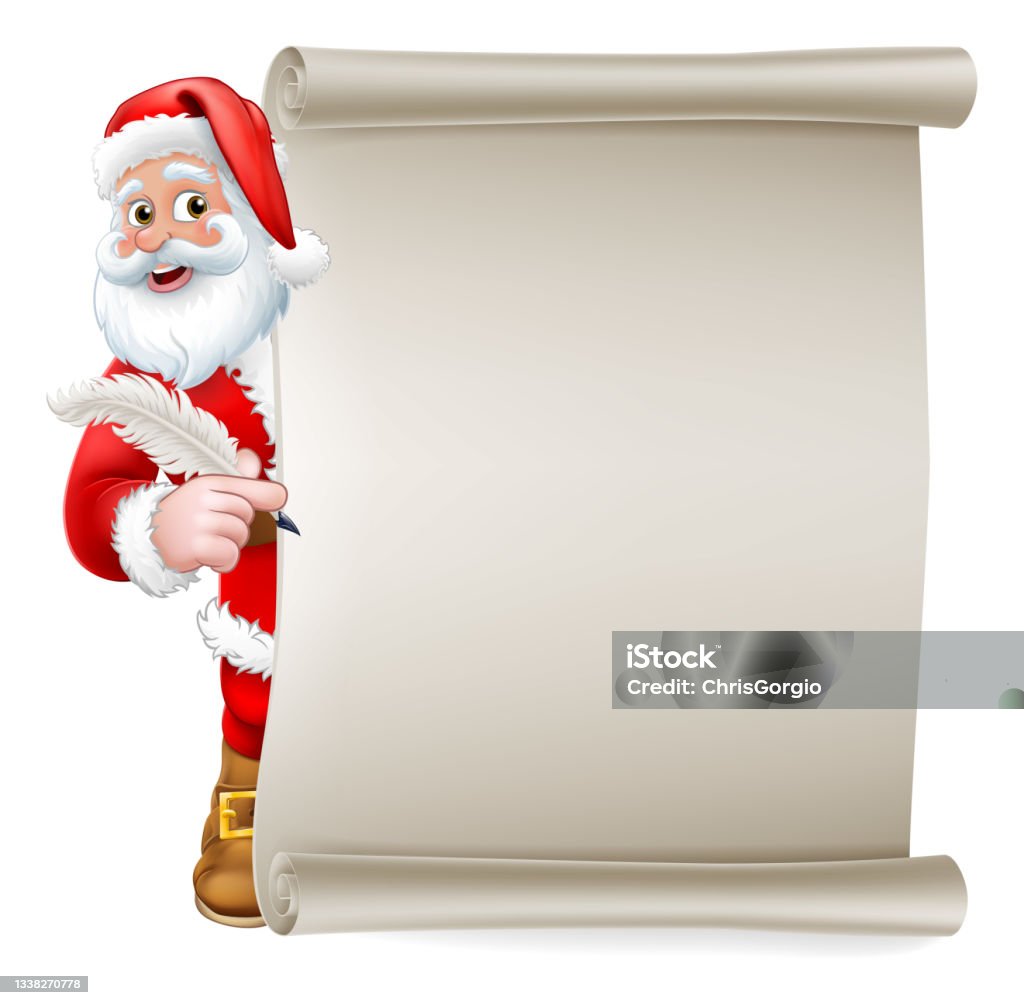 Santa Claus Christmas List Cartoon Stock Illustration - Download ...